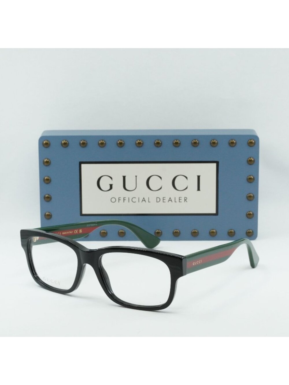 Gucci GG0343O 007 Rectangle Eyeglasses 57mm - Black / Multicolor